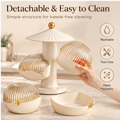 Large capacity organized storage for various kitchen ingredients including garlic, onion, tomato, lemon, and more