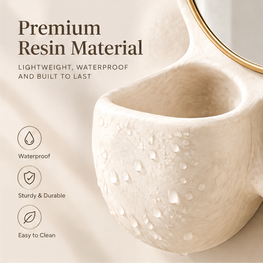 Premium resin material — lightweight, waterproof and built to last. Waterproof, sturdy and durable, easy to clean