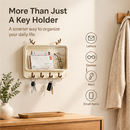 More than just a key holder — a smarter way to organize your daily life. Stores letters, glasses, keys, and small items