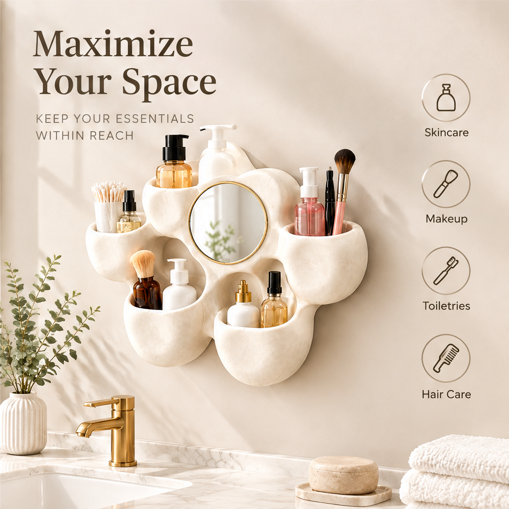 Maximize your space — keep your essentials within reach. Stores skincare, makeup, toiletries, and hair care products